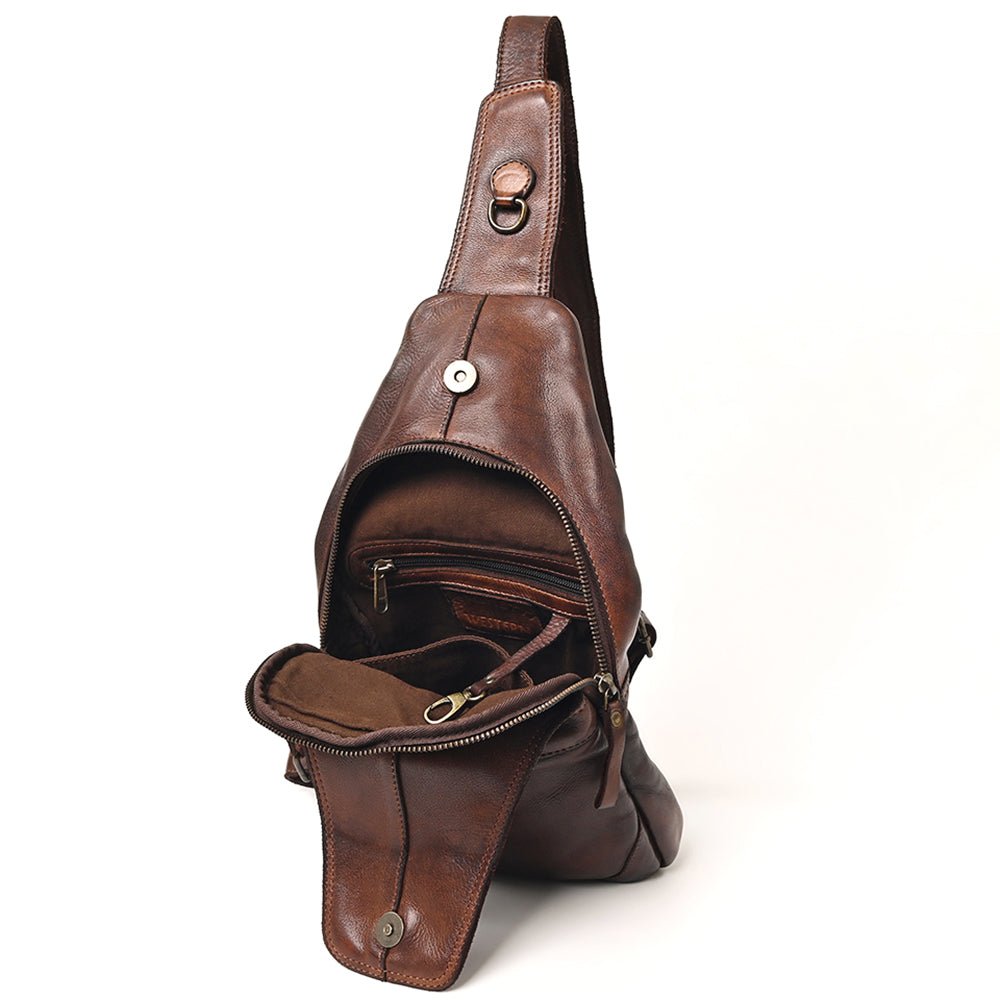 Full Grain Leather Sling Bag - – Hilason