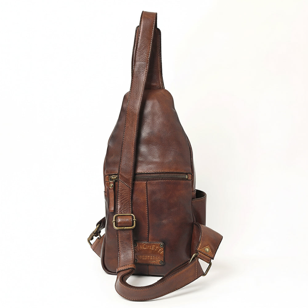 Spaghetti Western Swc202Blk Sling Vintage Handmade Drum Dyed Genuine European Cowhide Leather Women Bag Western Handbag Purse