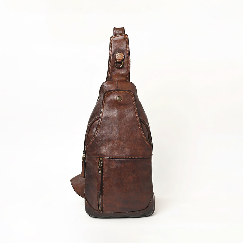 Spaghetti Western Swc202Blk Sling Vintage Handmade Drum Dyed Genuine European Cowhide Leather Women Bag Western Handbag Purse