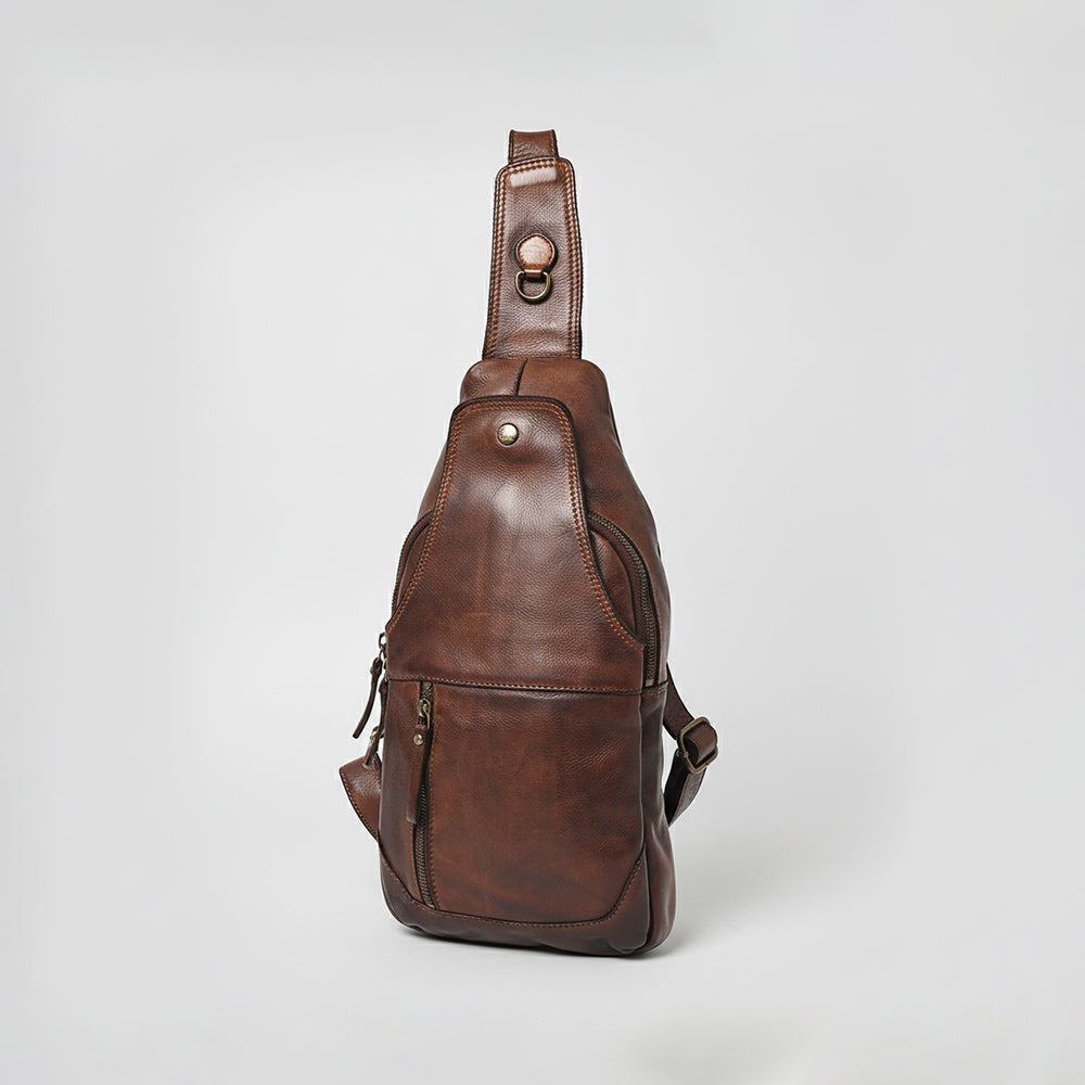 Spaghetti Western Swc202Blk Sling Vintage Handmade Drum Dyed Genuine European Cowhide Leather Women Bag Western Handbag Purse