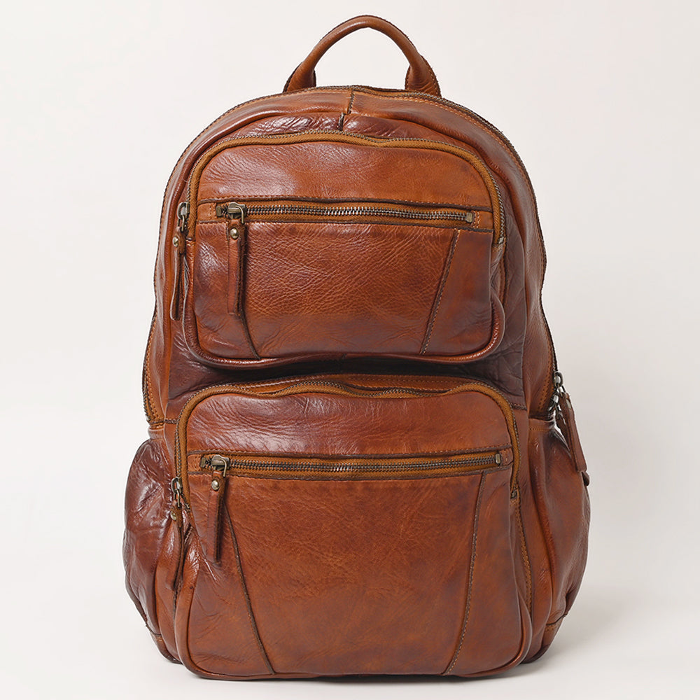 Spaghetti Western Backpack Vintage Handmade Drum Dyed Genuine European Cowhide Leather