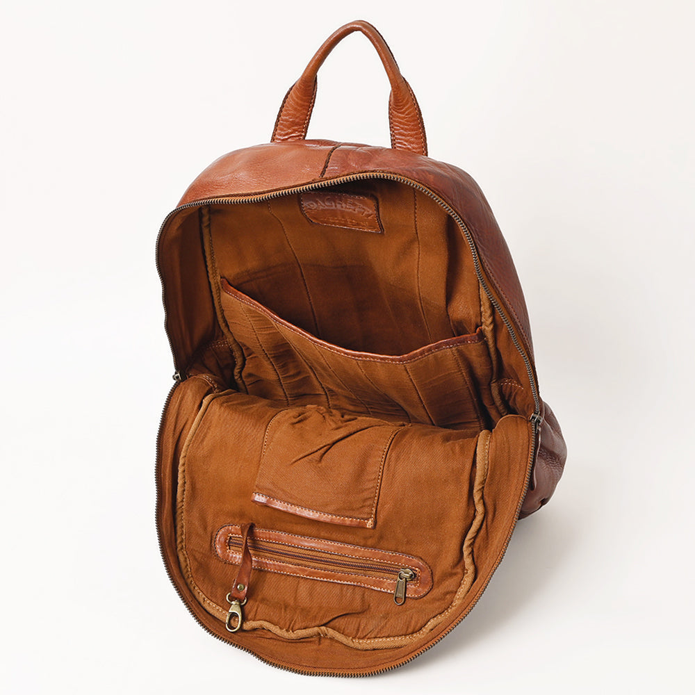 Spaghetti Western Backpack Vintage Handmade Drum Dyed Genuine European Cowhide Leather