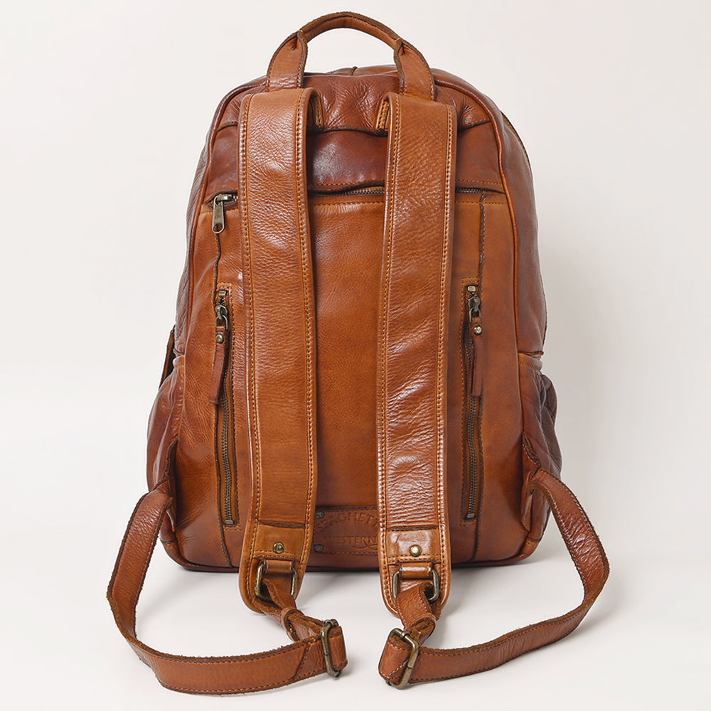 Spaghetti Western Backpack Vintage Handmade Drum Dyed Genuine European Cowhide Leather