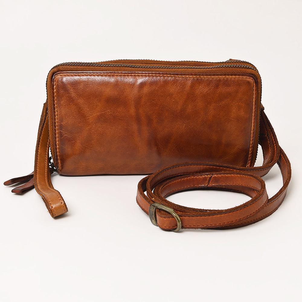 Spaghetti Western Coin Purse Vintage Handmade Drum Dyed Genuine European Cowhide Leather