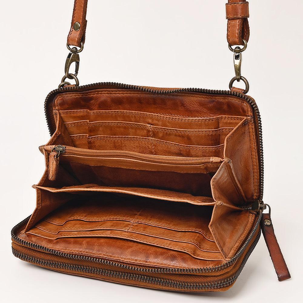 Spaghetti Western Coin Purse Vintage Handmade Drum Dyed Genuine European Cowhide Leather