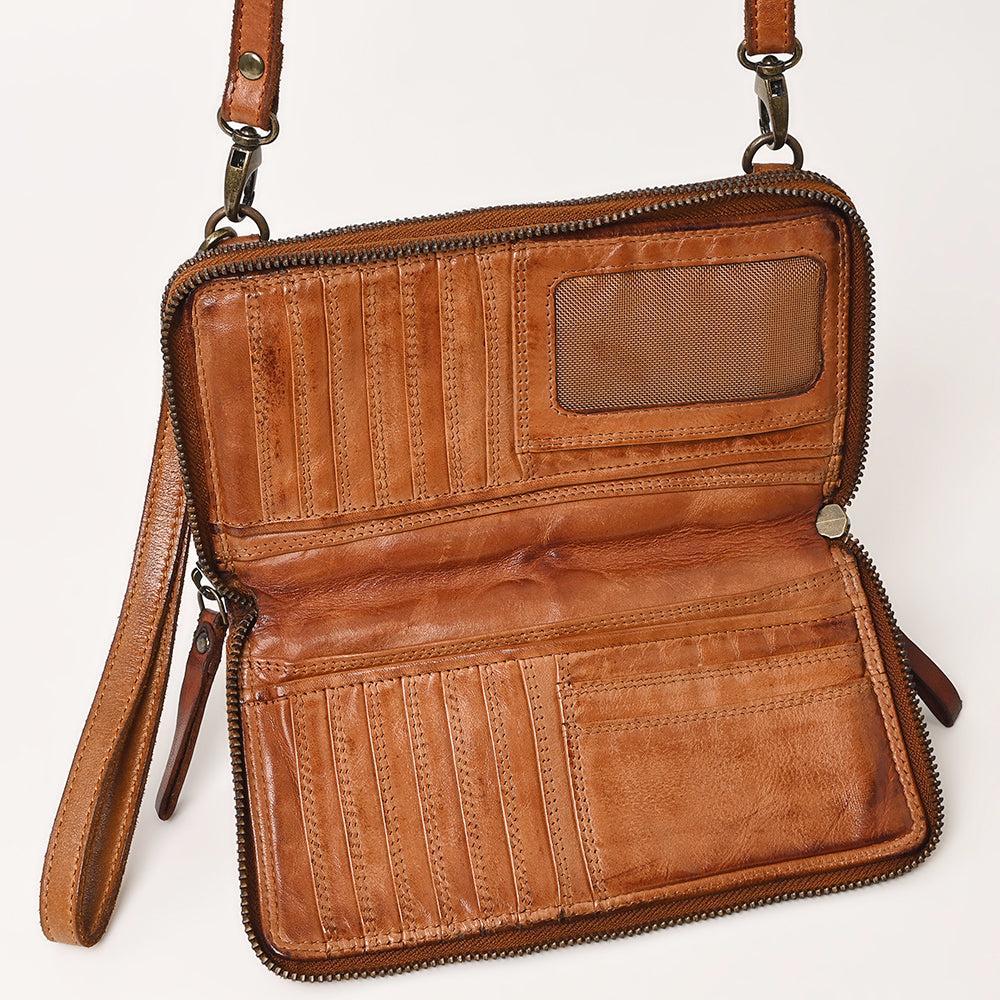 Spaghetti Western Coin Purse Vintage Handmade Drum Dyed Genuine European Cowhide Leather