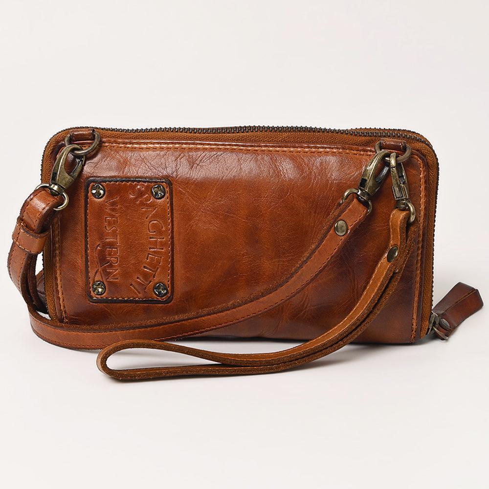 Spaghetti Western Coin Purse Vintage Handmade Drum Dyed Genuine European Cowhide Leather
