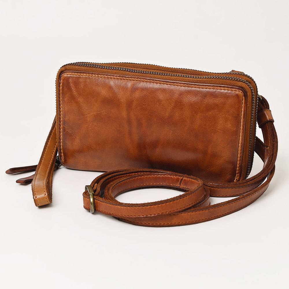 Spaghetti Western Coin Purse Vintage Handmade Drum Dyed Genuine European Cowhide Leather
