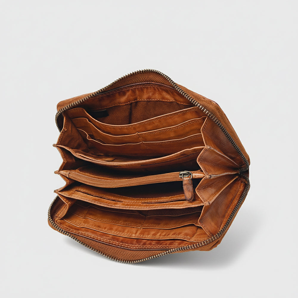 Spaghetti Western Swc434Cg Wallet Vintage Handmade Drum Dyed Genuine European Cowhide Leather Women Bag Western Handbag Purse