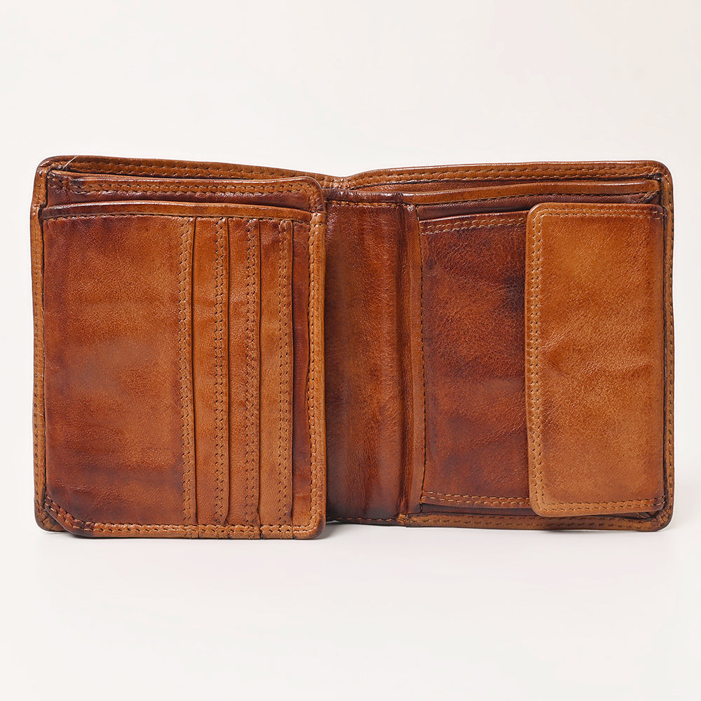Spaghetti Western Wallet Vintage Handmade Drum Dyed Genuine European Cowhide Leather