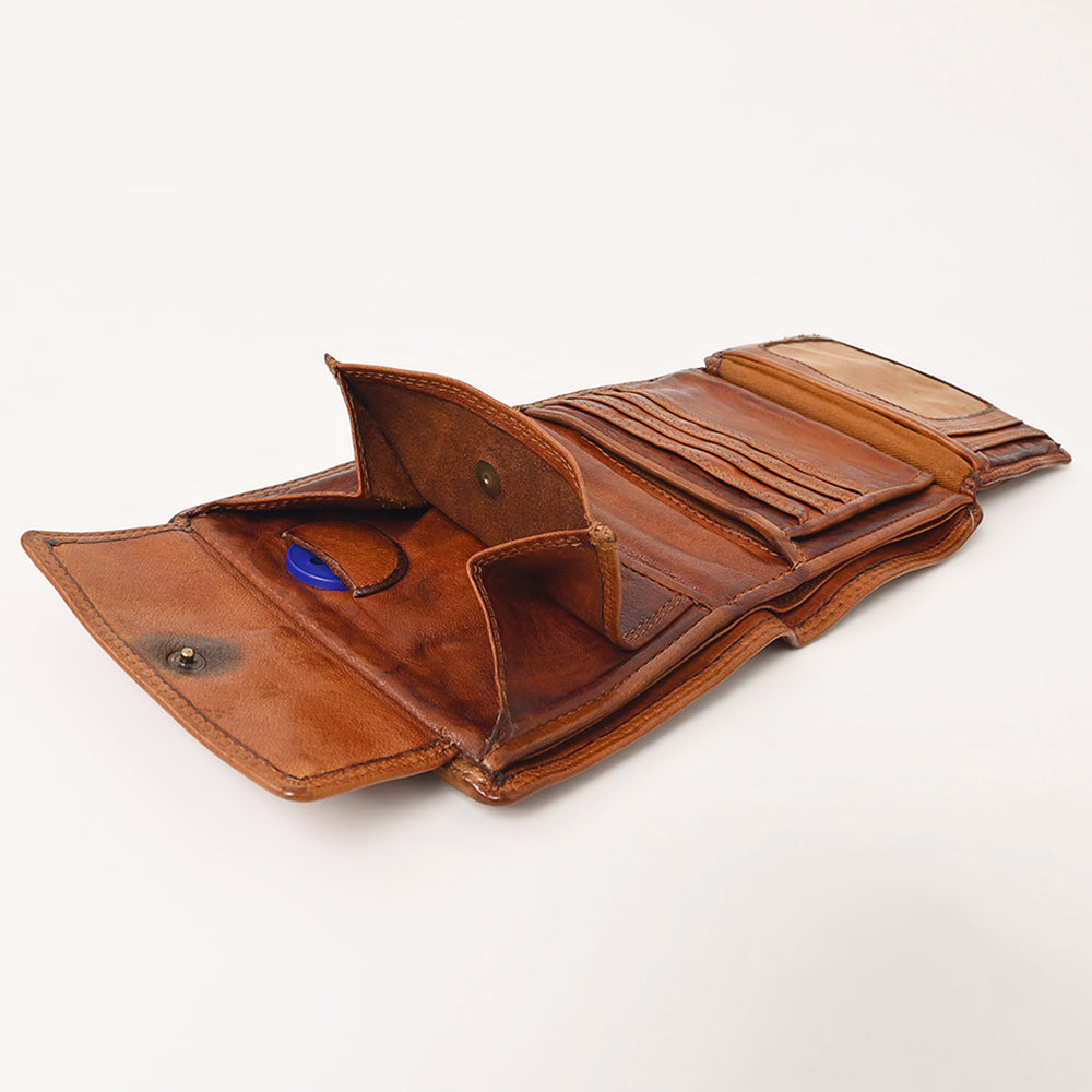 Spaghetti Western Wallet Vintage Handmade Drum Dyed Genuine European Cowhide Leather