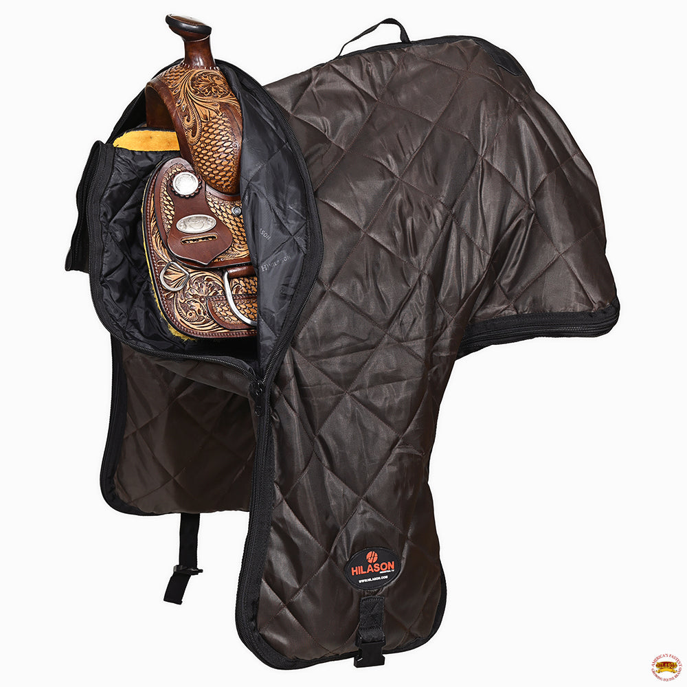 HILASON Western Horse Saddle Carrier Cover Storage Travel Bag Quilted