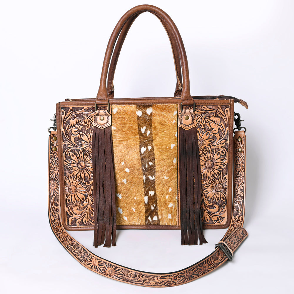 American Darling Briefcase Hand Tooled Saddle Blanket Genuine Leather
