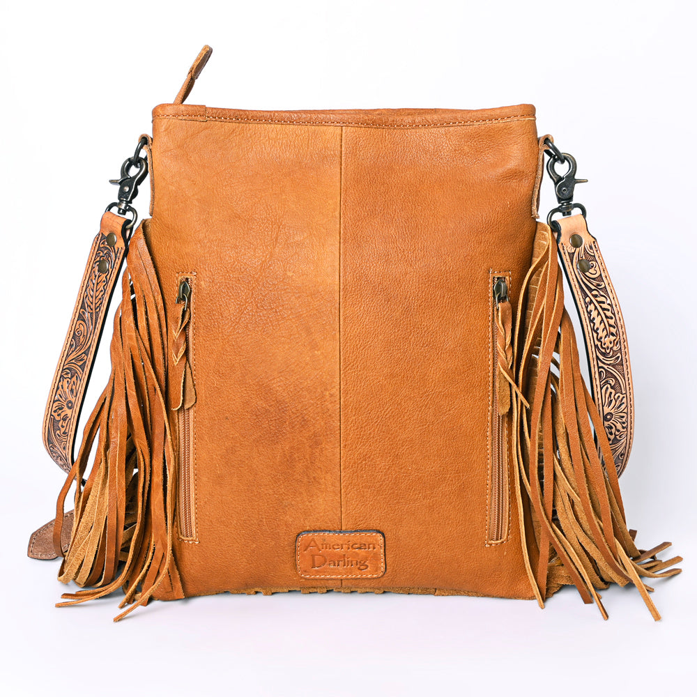 American Darling Messenger Hand Tooled Hair-On Genuine Leather