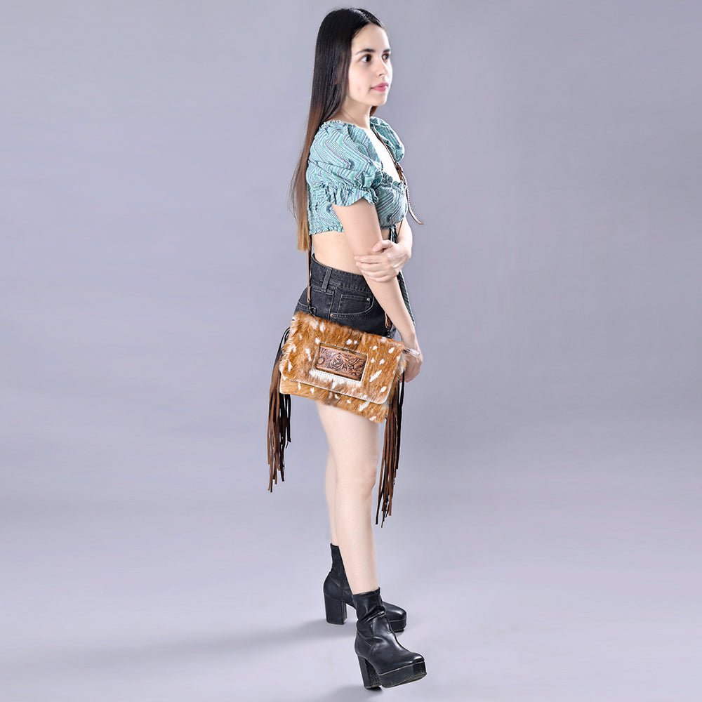 American Darling Hand Tooled Hair-On Genuine Leather