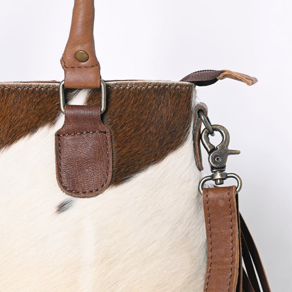 OHLAY Embossed Hair-On Leather Tote