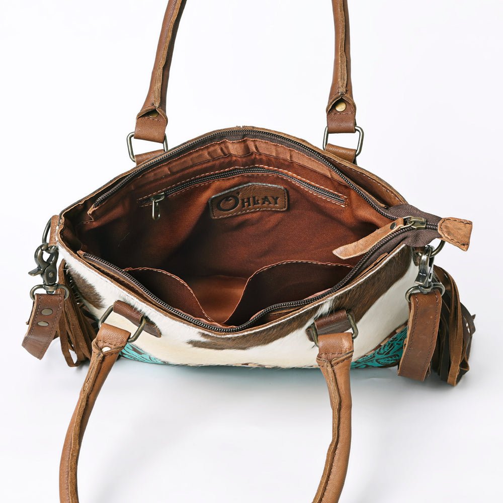 OHLAY Embossed Hair-On Leather Tote