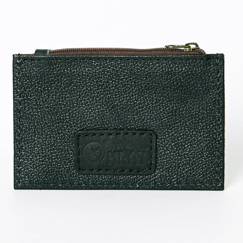 Ohlay Coin Purse Hand Tooled Genuine Leather