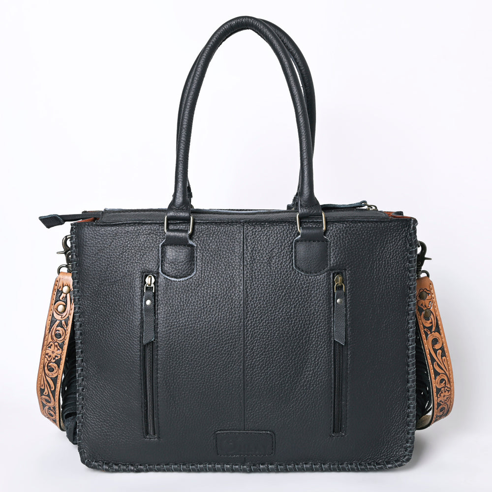 Ohlay Tote Hand Tooled Hair-on Genuine Leather