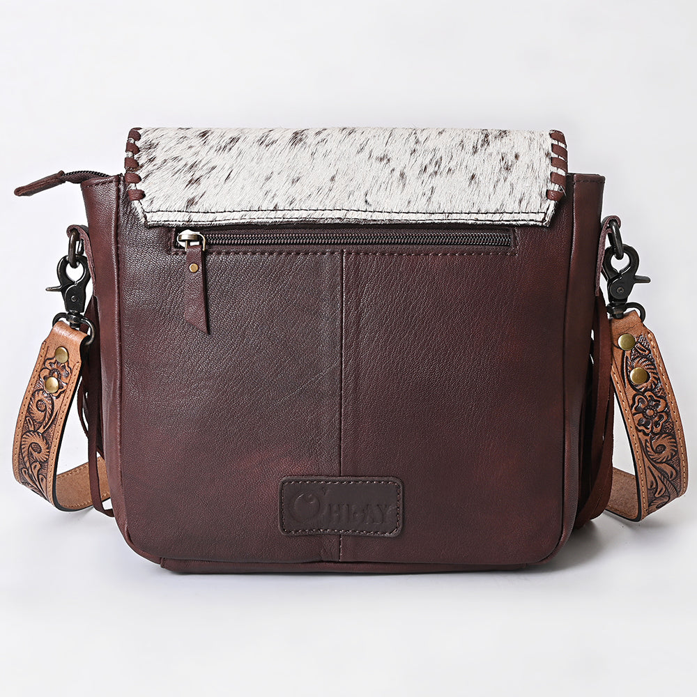 OHLAY Messenger Hair-On Genuine Leather Women Bag Western Handbag Purse | Womens Handbags Belt for Summer