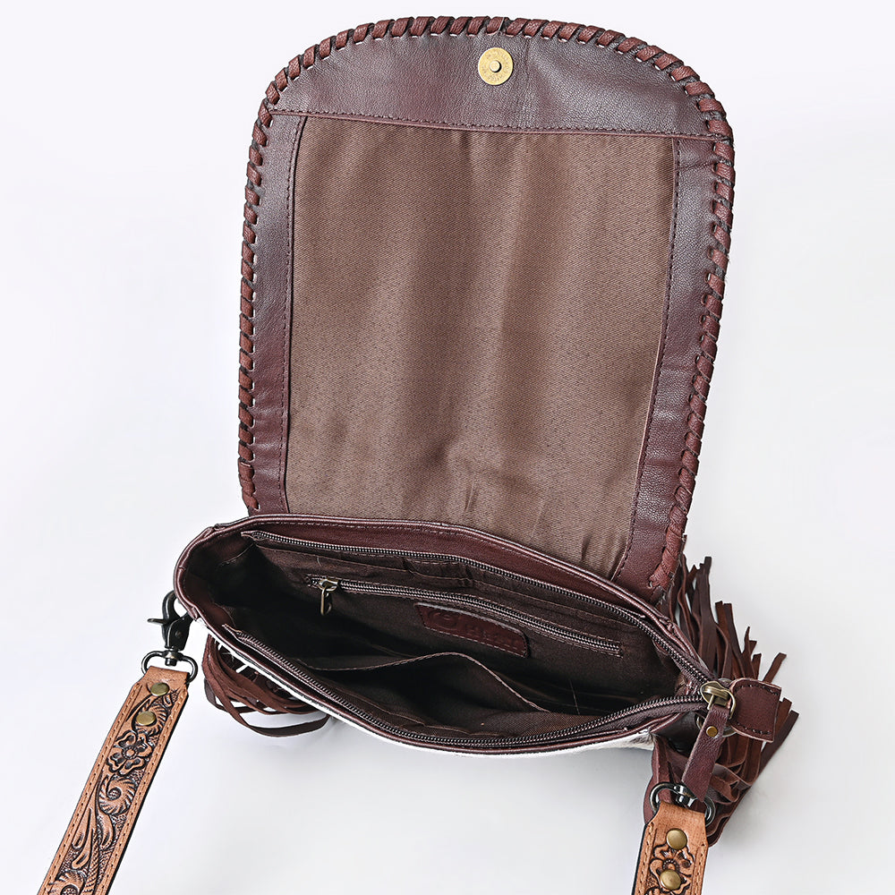 OHLAY Messenger Hair-On Genuine Leather Women Bag Western Handbag Purse | Womens Handbags Belt for Summer