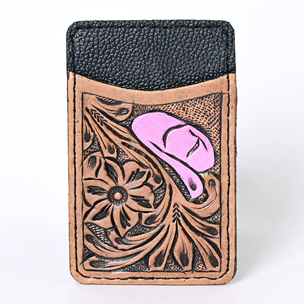 OHLAY Hand-Tooled Genuine Leather Card Holder