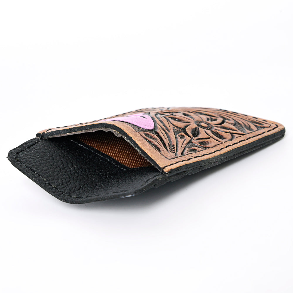 OHLAY Hand-Tooled Genuine Leather Card Holder