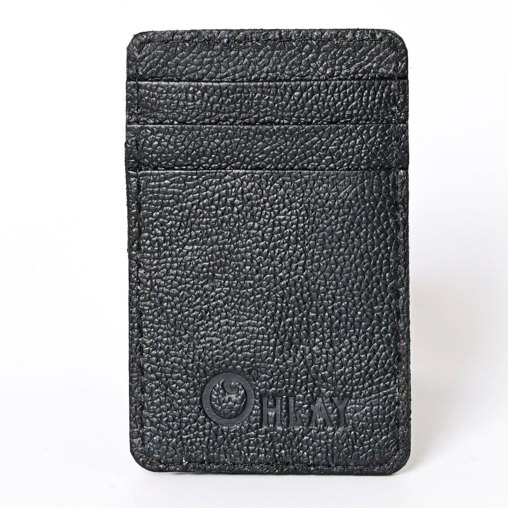 OHLAY Hand-Tooled Genuine Leather Card Holder