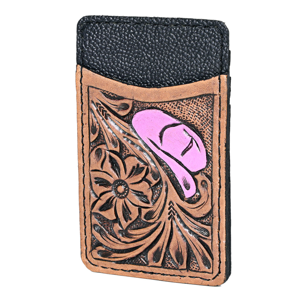 OHLAY Hand-Tooled Genuine Leather Card Holder