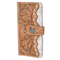 Ohlay Coin Purse Hand Tooled Hair-On Genuine Leather