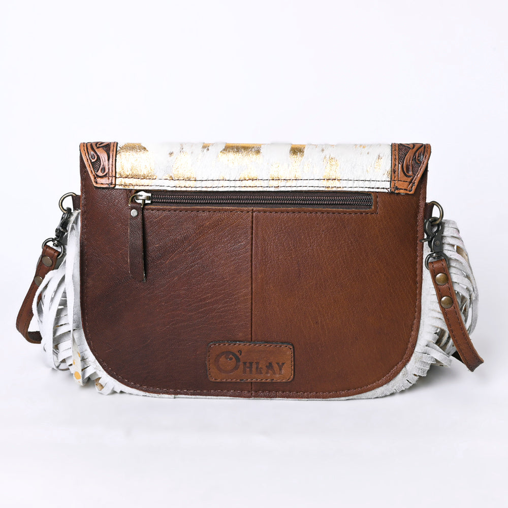 Ohlay Envelope Hand Tooled Hair-on Genuine Leather