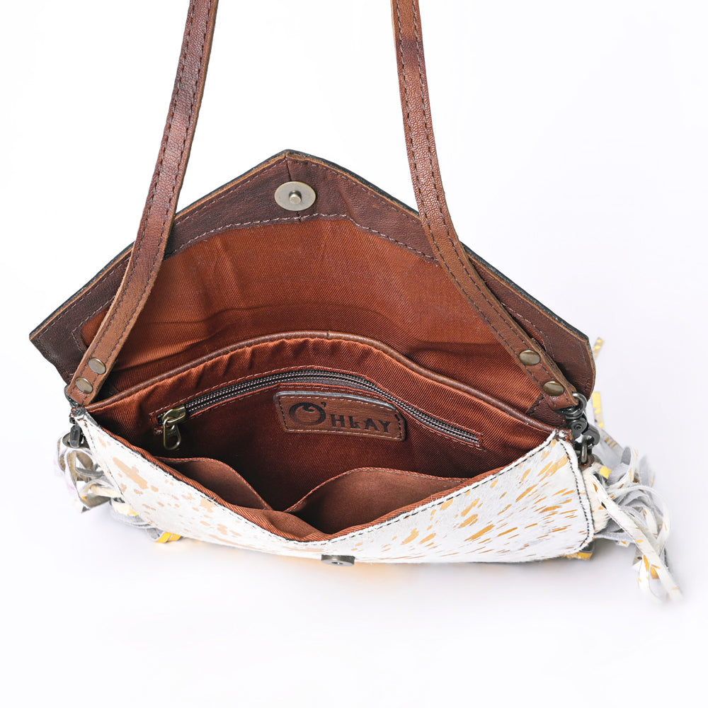 Ohlay Envelope Hand Tooled Hair-on Genuine Leather