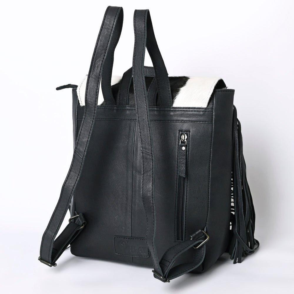Ohlay Backpack Hand Tooled Hair-On Genuine Leather