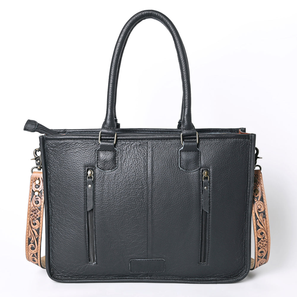 Ohlay Tote Hand Tooled Hair-on Genuine Leather