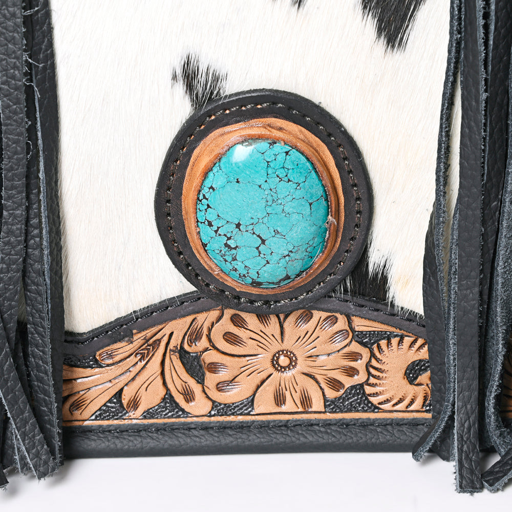 Ohlay Tote Hand Tooled Hair-on Genuine Leather