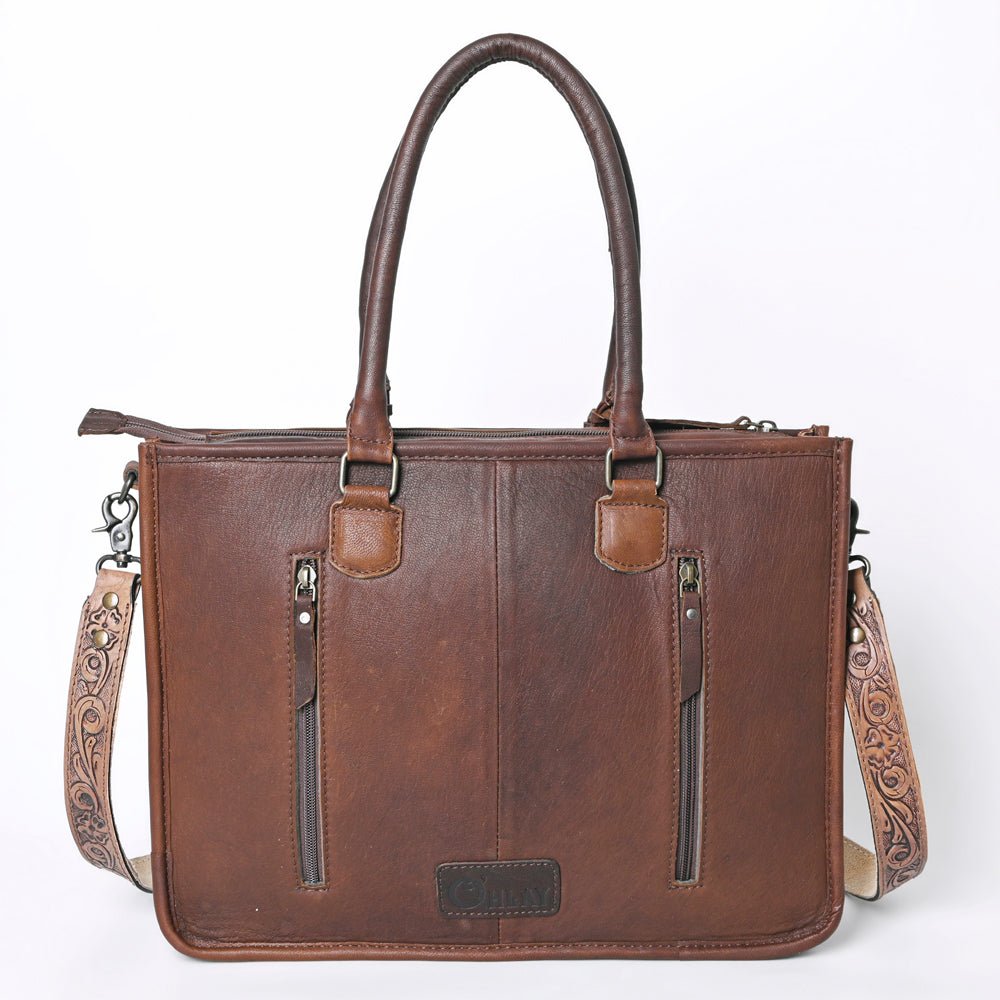 Ohlay Tote Hand Tooled Hair-on Genuine Leather