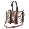 Ohlay Tote Hand Tooled Hair-on Genuine Leather