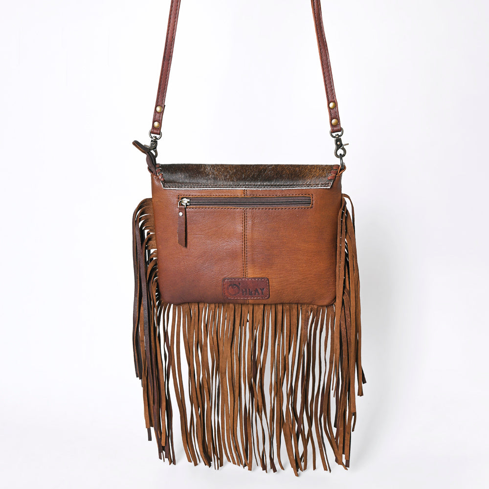 Ohlay Coin Purse Embossed Hair-On Genuine Leather
