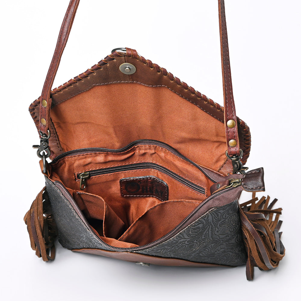 Ohlay Coin Purse Embossed Hair-On Genuine Leather