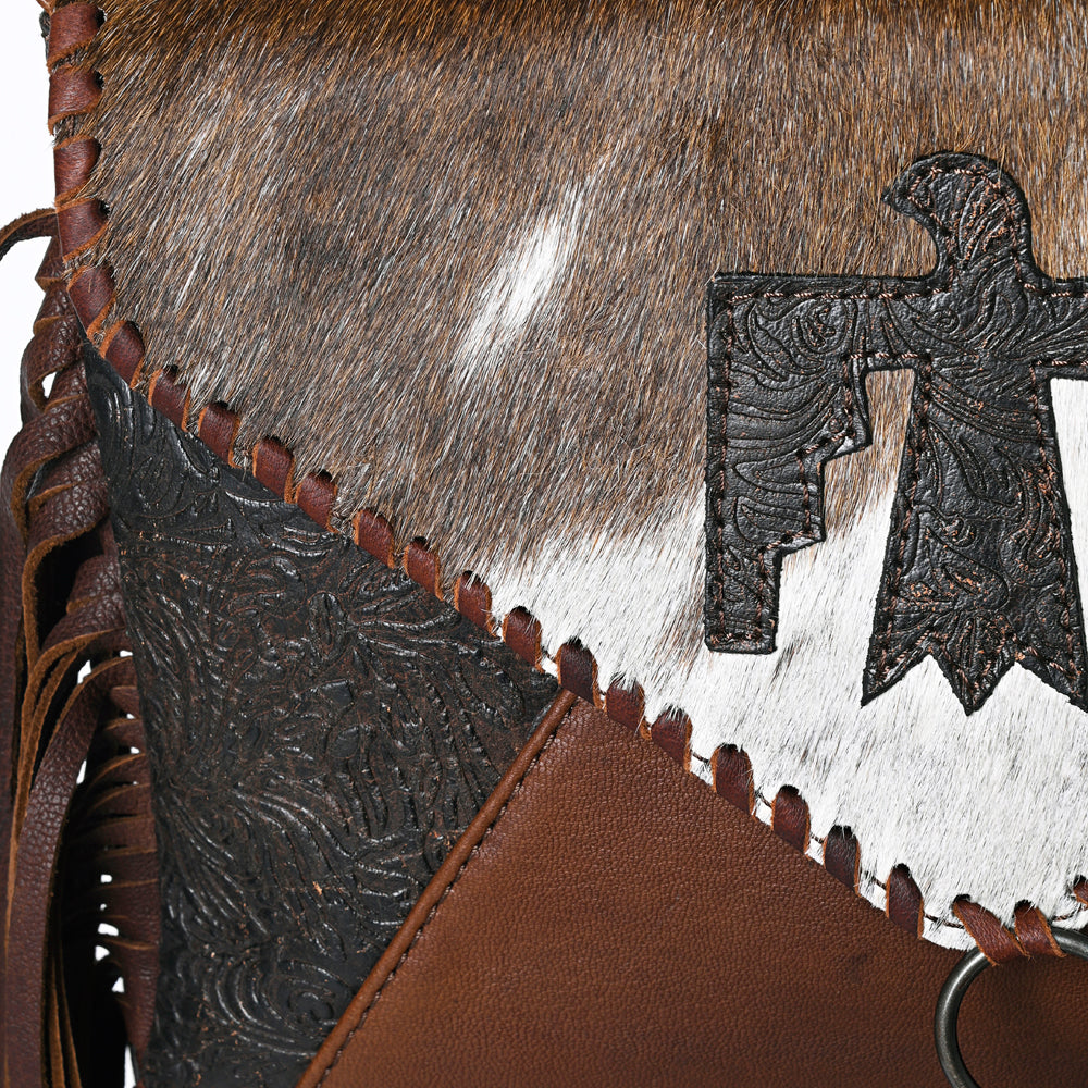 Ohlay Coin Purse Embossed Hair-On Genuine Leather