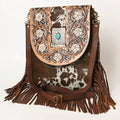 American Darling Hand-Tooled Hair-On Genuine Leather Bag