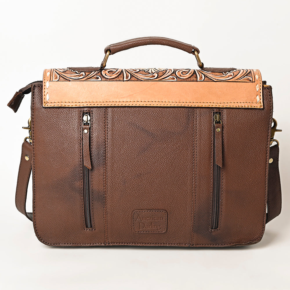 American Darling Hand-Tooled Hair-On Genuine Leather Bag