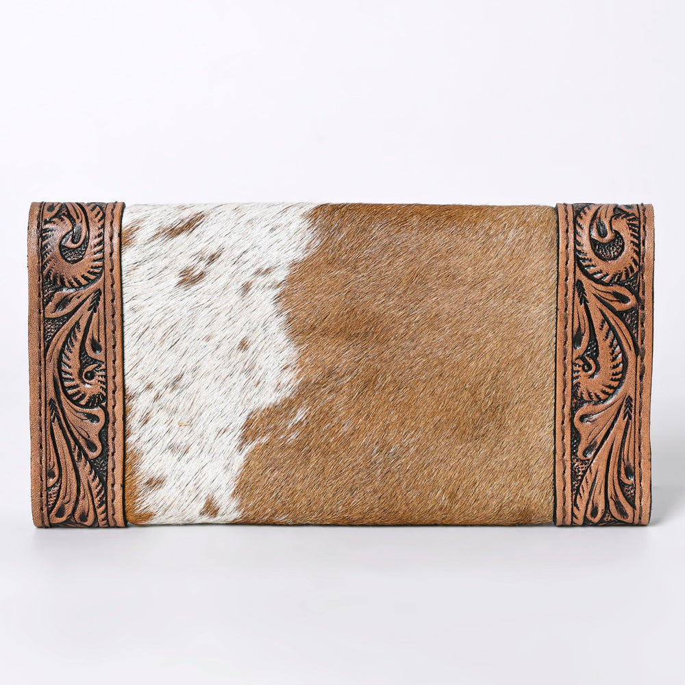 OHLAY Coin Purse Hand Tooled Hair-On Genuine Leather Women Bag Western Handbag | for Cute