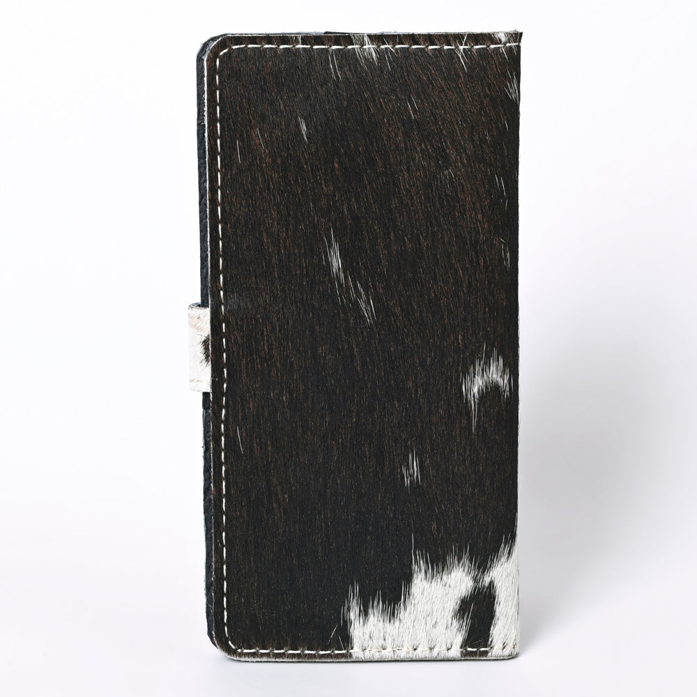 Ohlay Coin Purse Hand Tooled Hair-On Genuine Leather