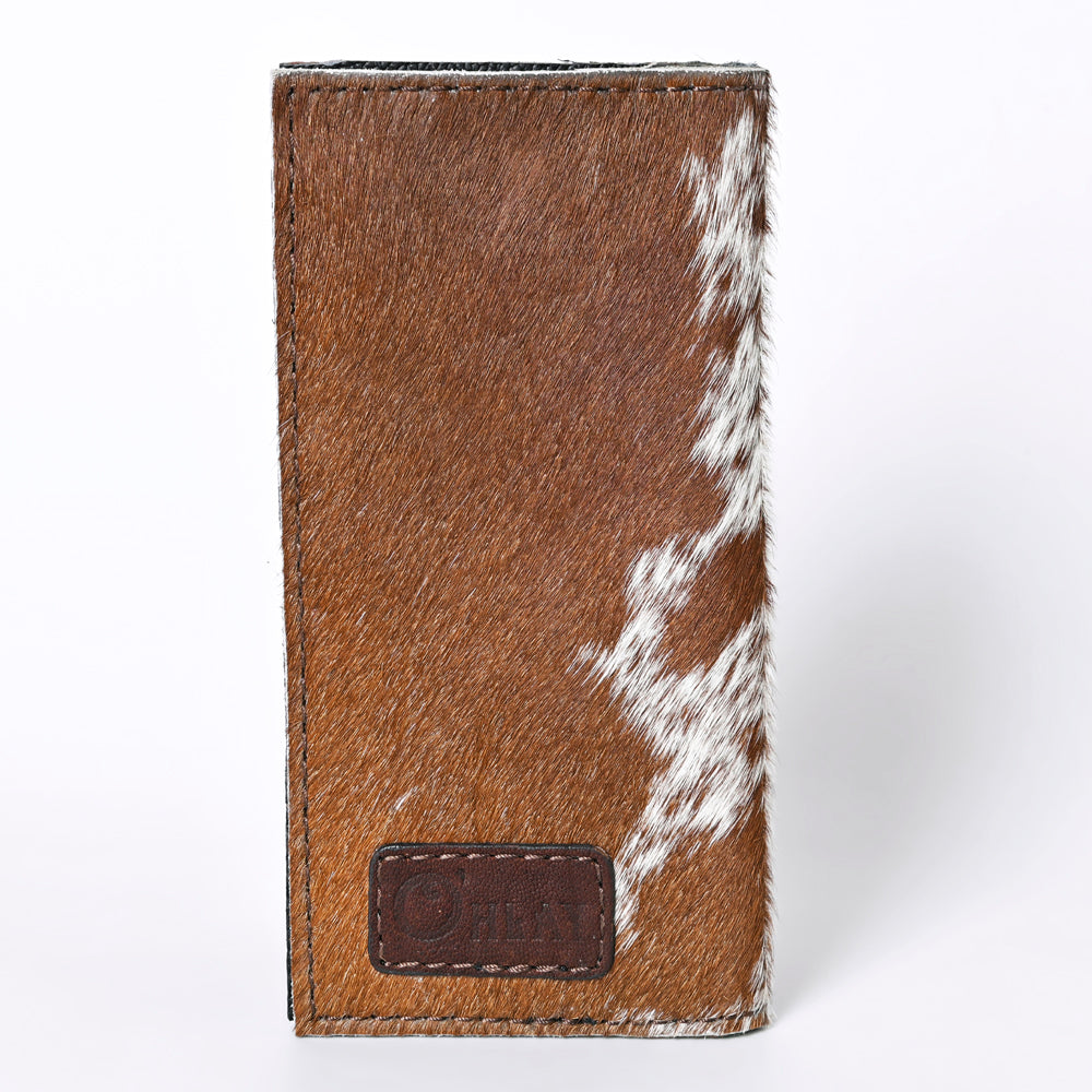 Ohlay Coin Purse Hand Tooled Hair-On Genuine Leather