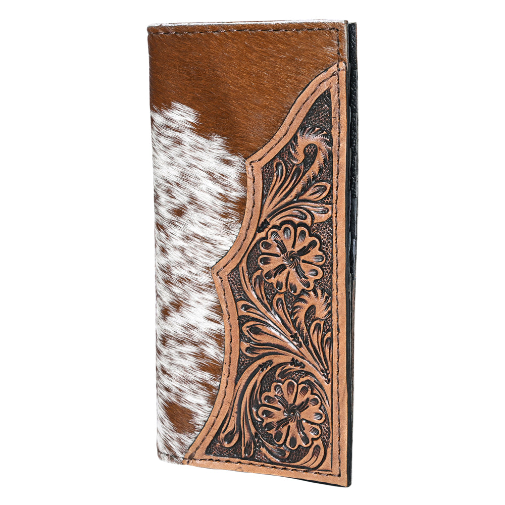 Ohlay Coin Purse Hand Tooled Hair-On Genuine Leather