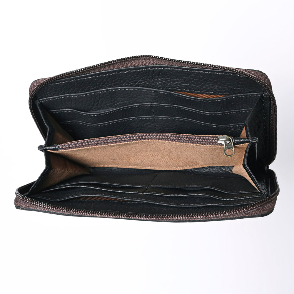 Ohlay Coin Purse Hand Tooled Genuine Leather
