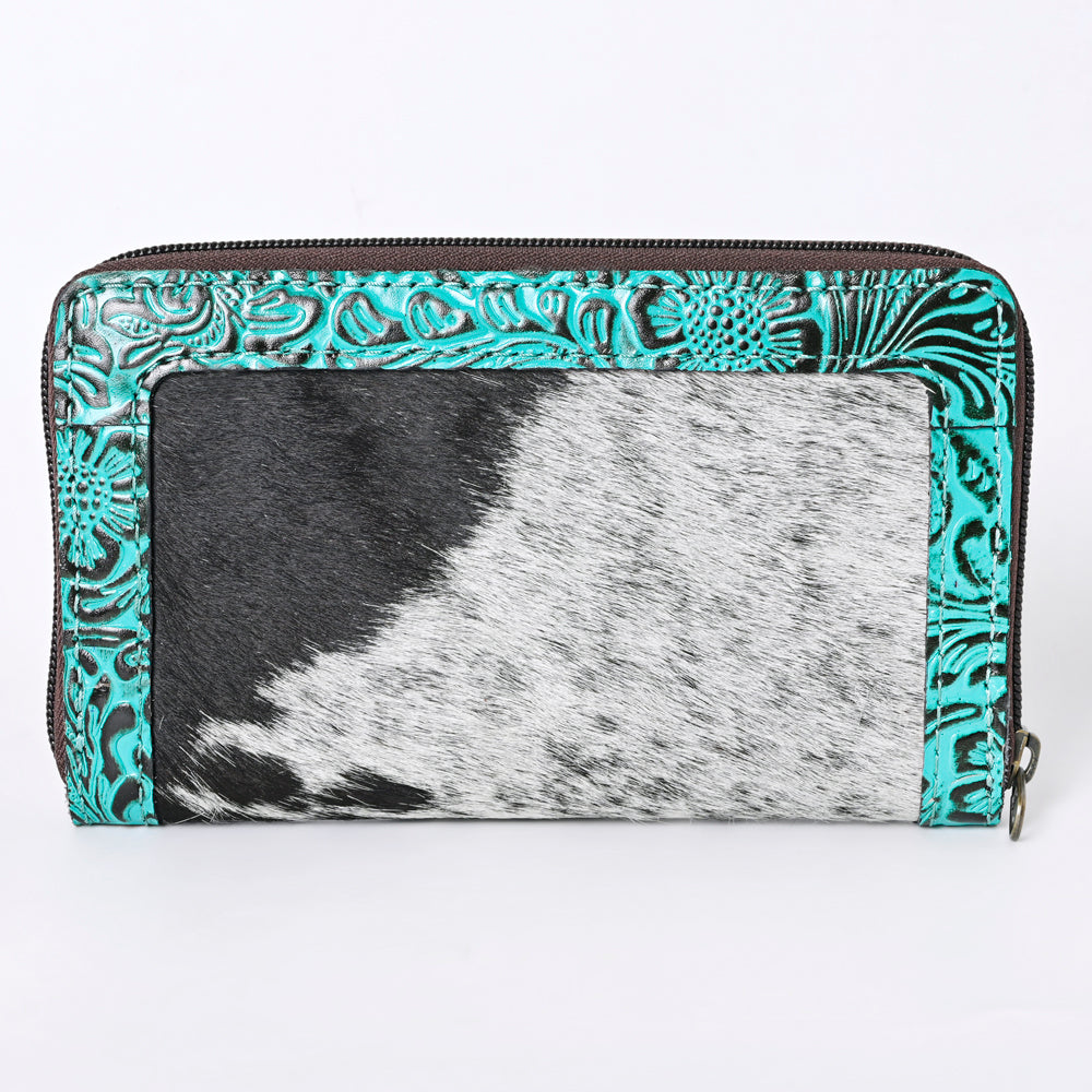 Ohlay Coin Purse Embossed Hair-On Genuine Leather