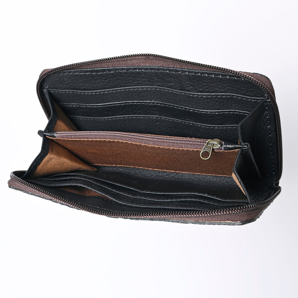 Ohlay Coin Purse Embossed Hair-On Genuine Leather
