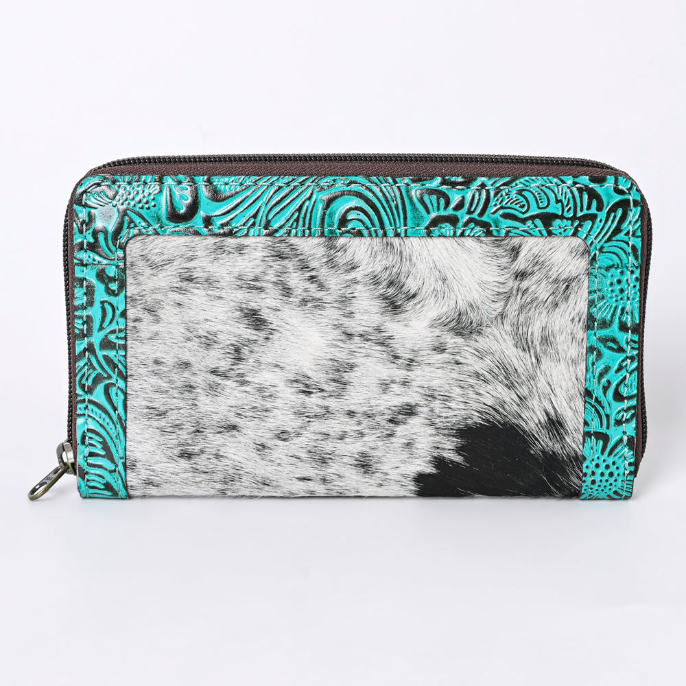 Ohlay Coin Purse Embossed Hair-On Genuine Leather
